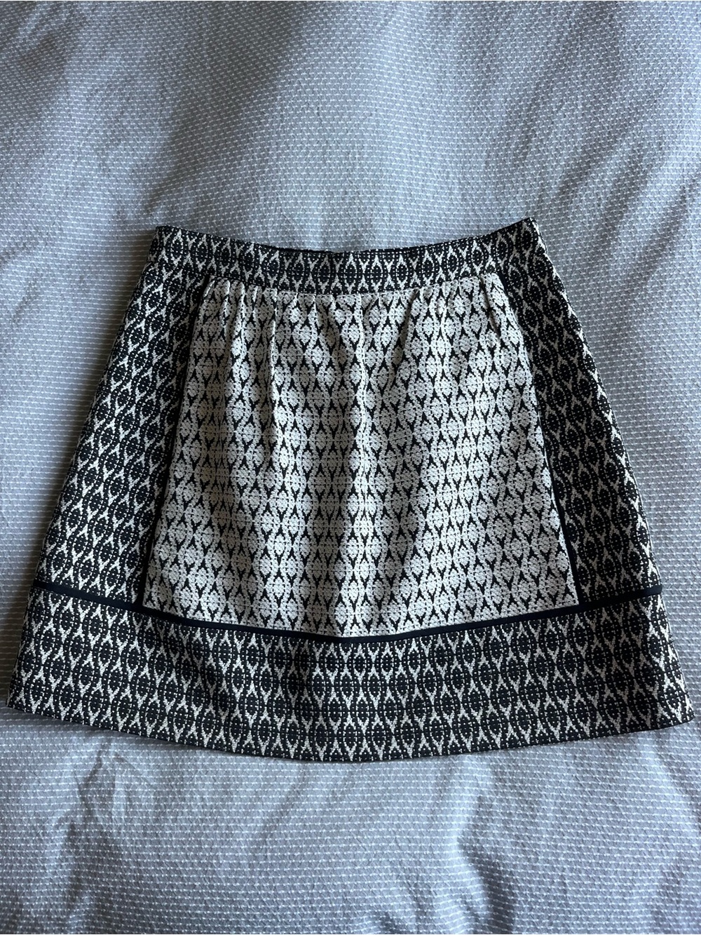 J. Crew Black and White Patterned Mini Skirt